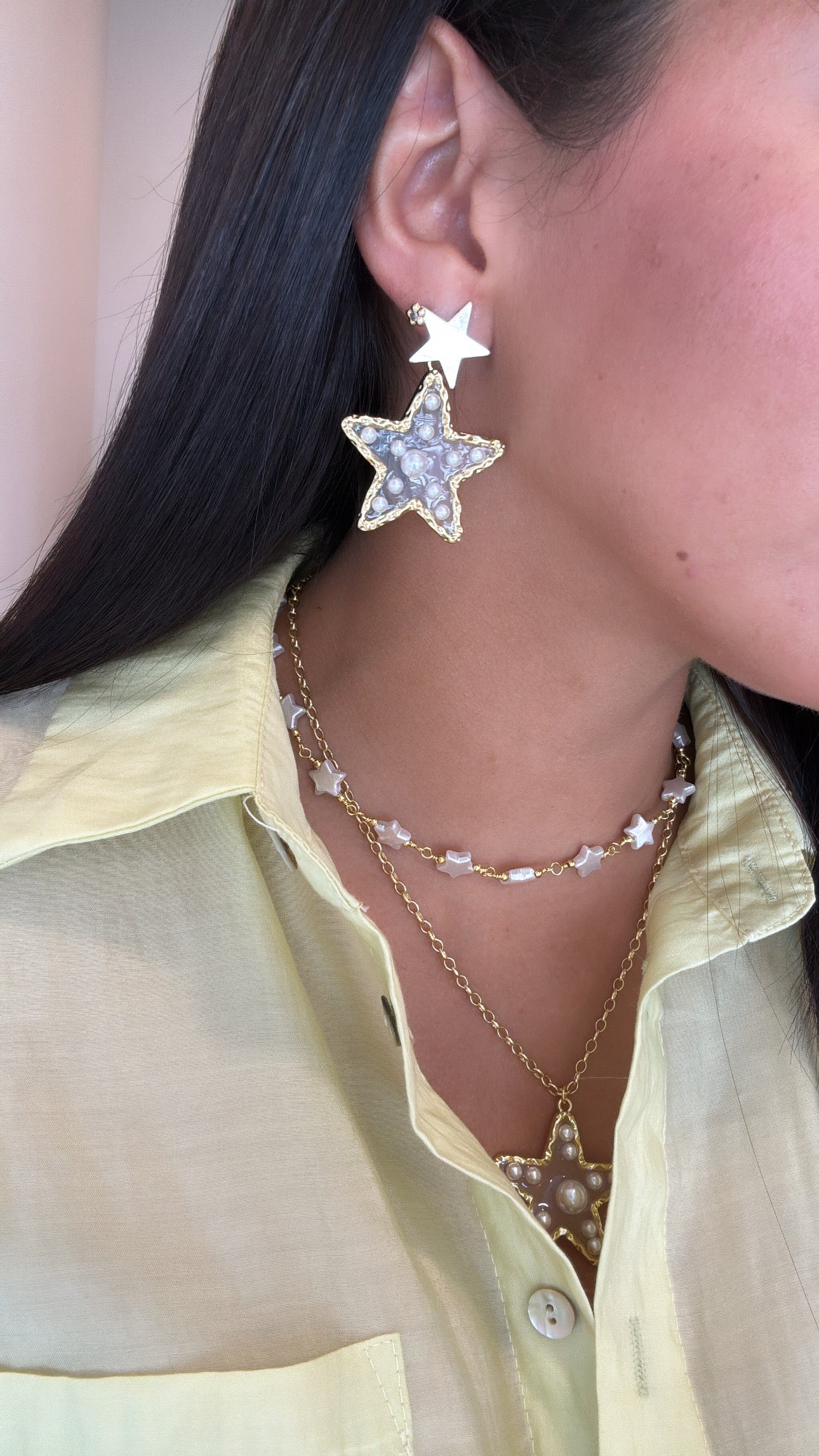 Star pearly earrings