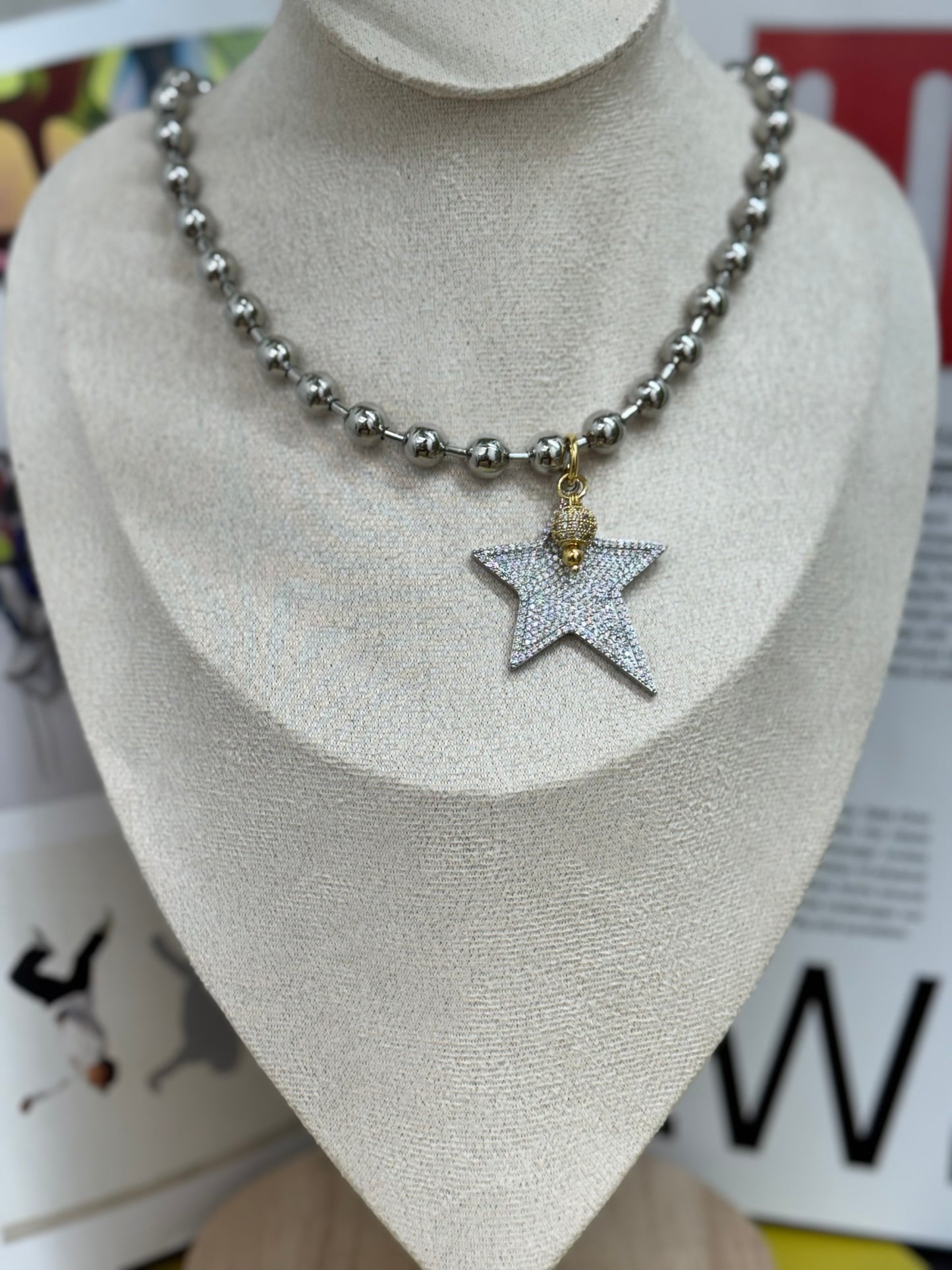 Star goose silver necklace