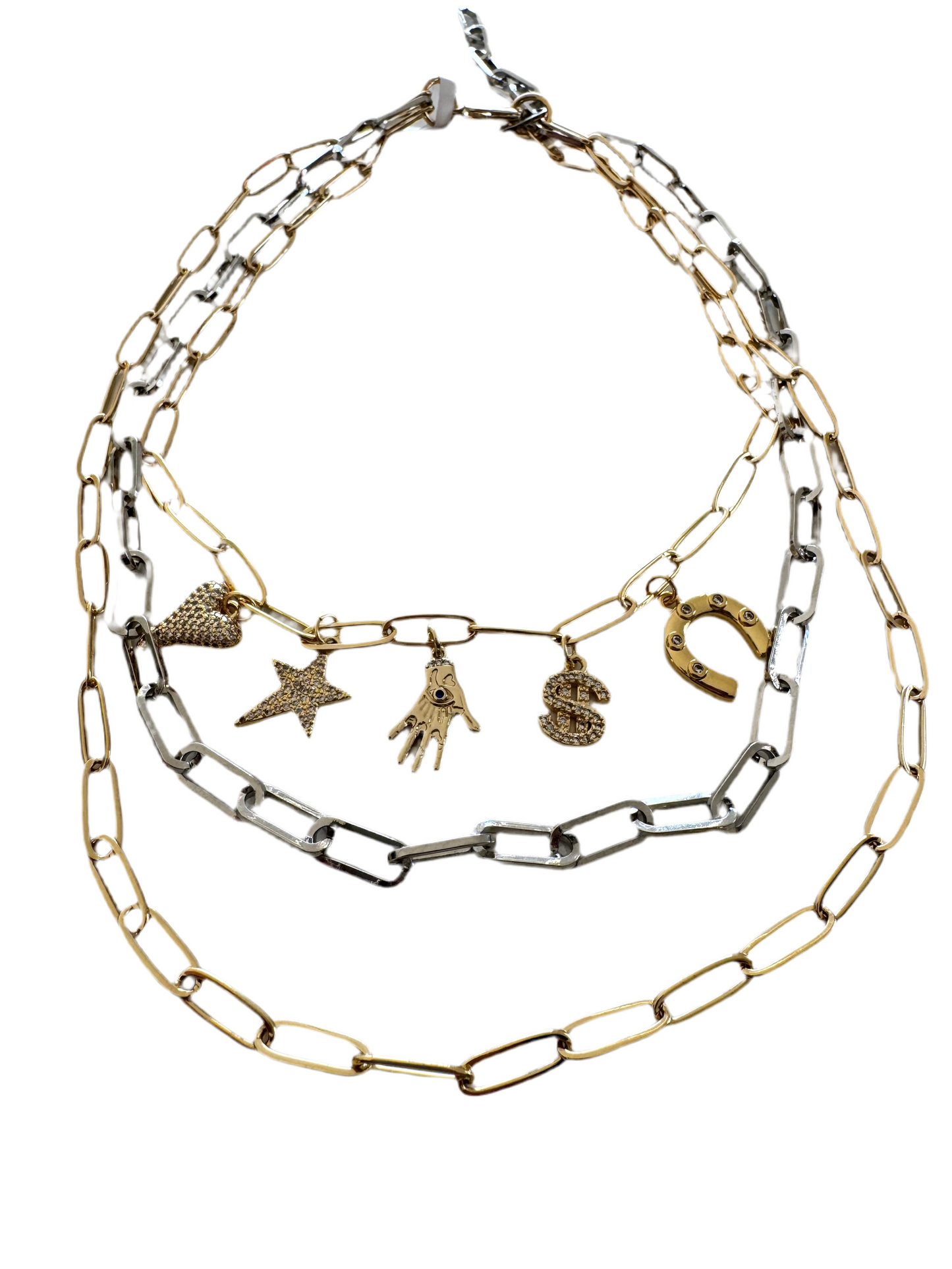 Abundance two tone layer necklace