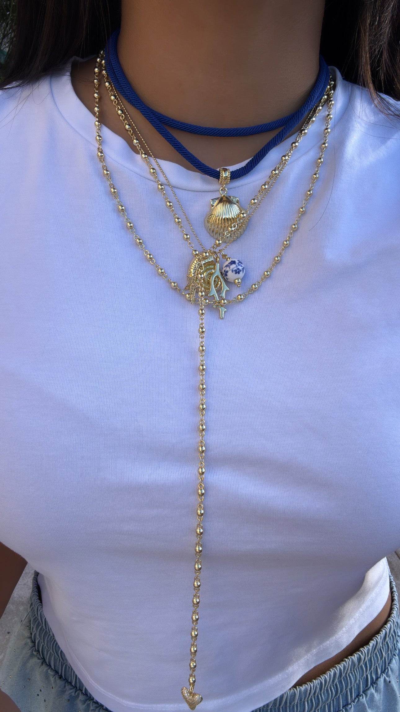 Bumble bee Y double necklace 🐝