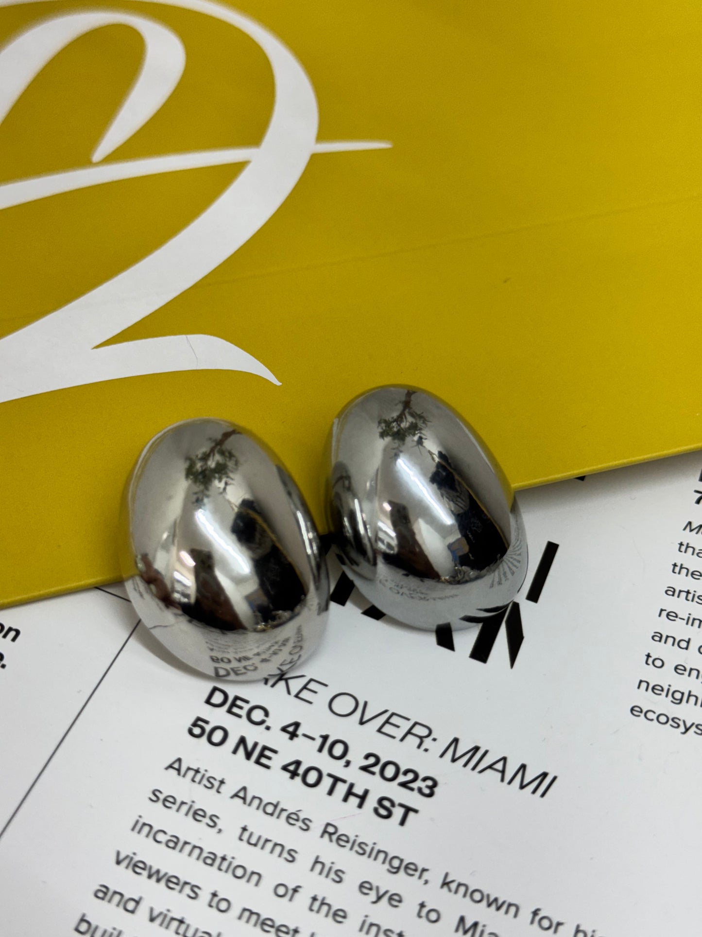 Chunky silver stud earrings