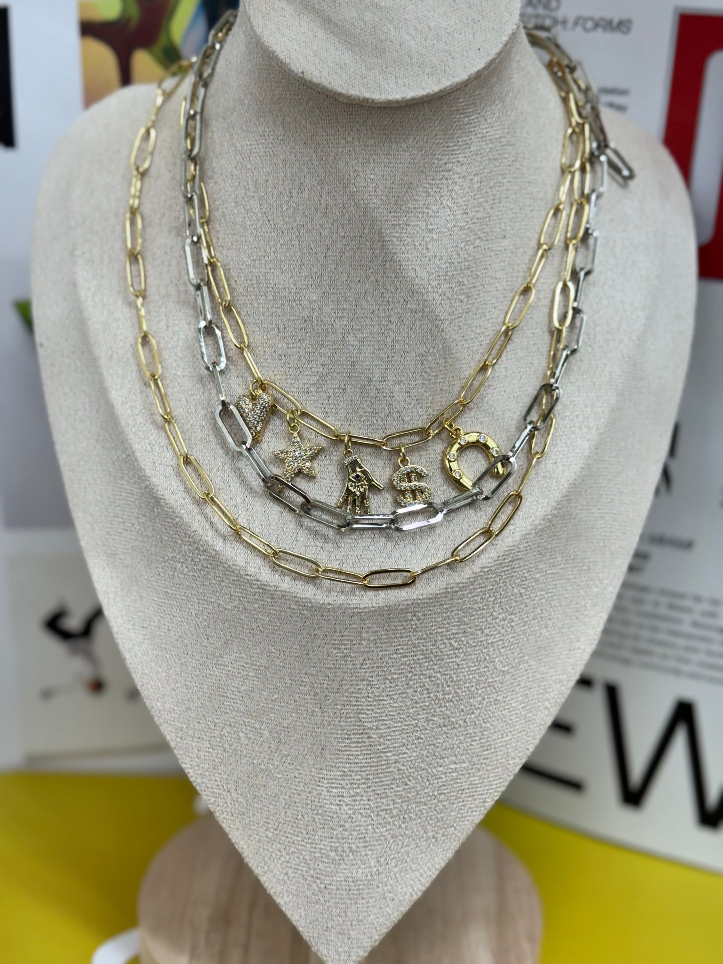 Abundance two tone layer necklace