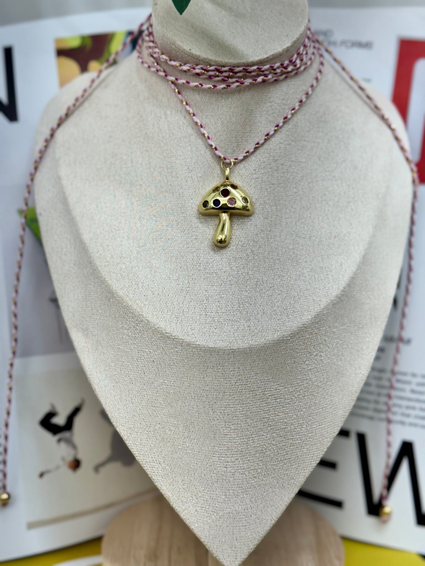 3 in 1 Trendy cord mushroom (Necklace choker - bracelet)