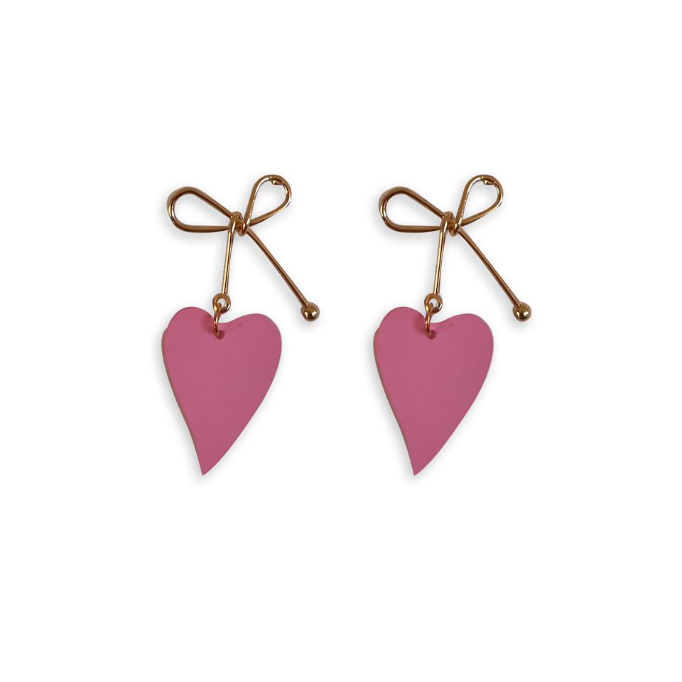 Bow & Heart Dangle Earrings