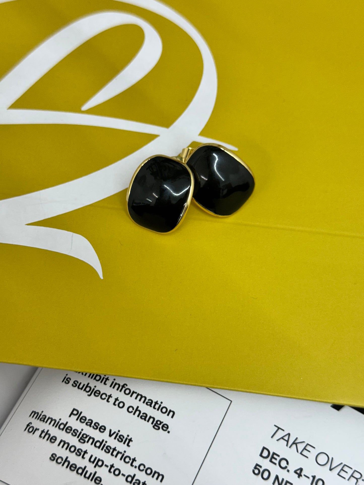 Black stud earrings