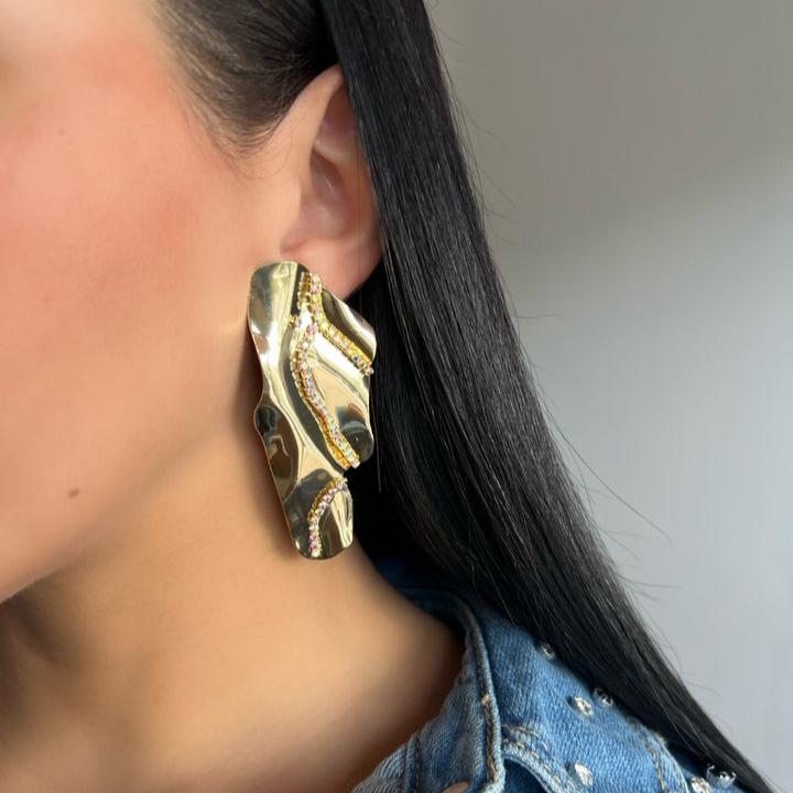 Metallic Abstract Earrings