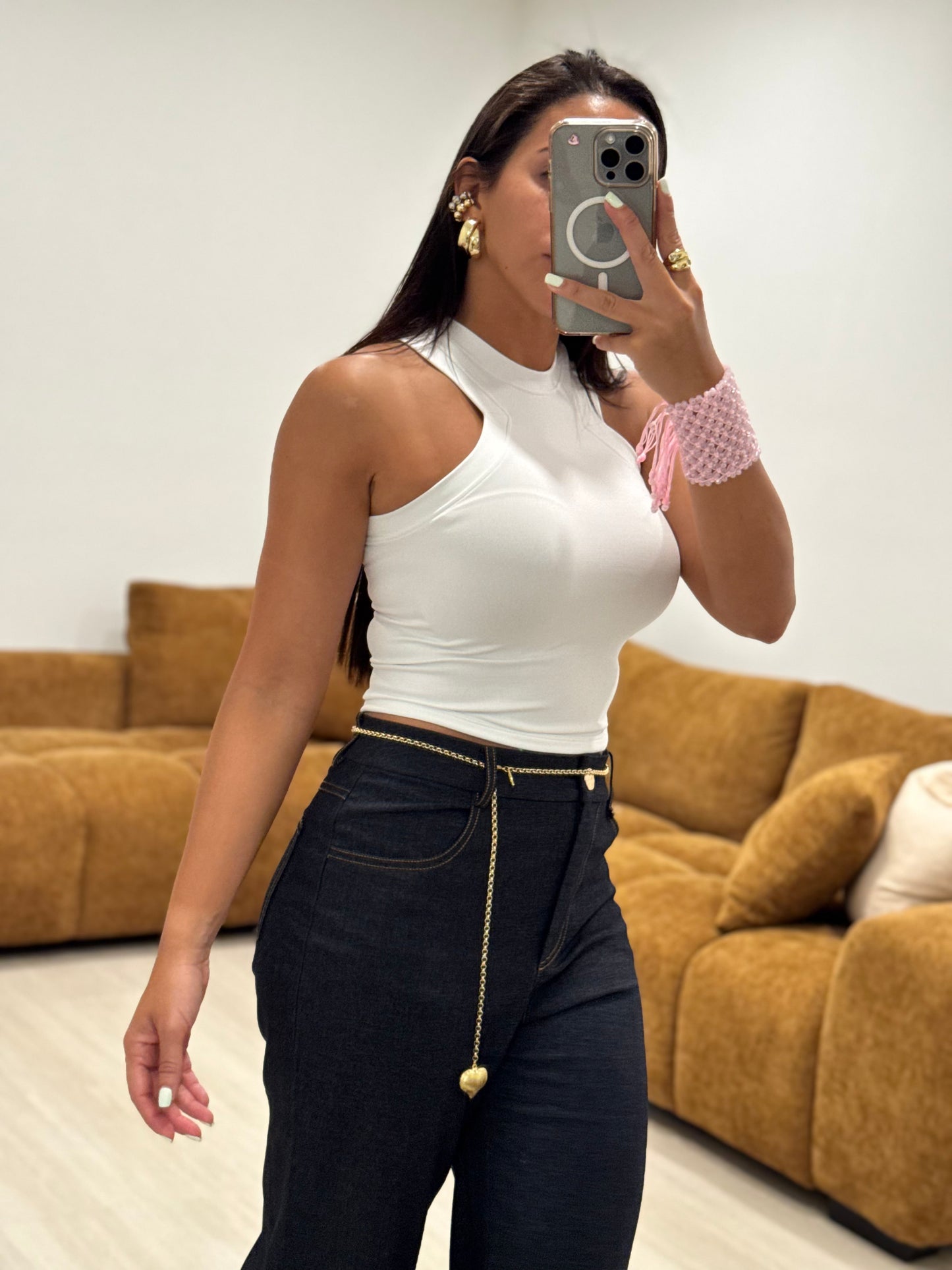 Long sleeve dark denim set