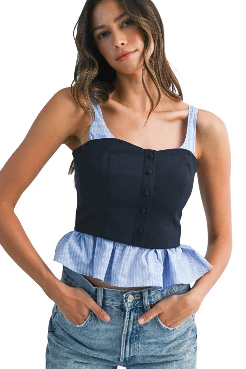 Chic Layered Peplum Top