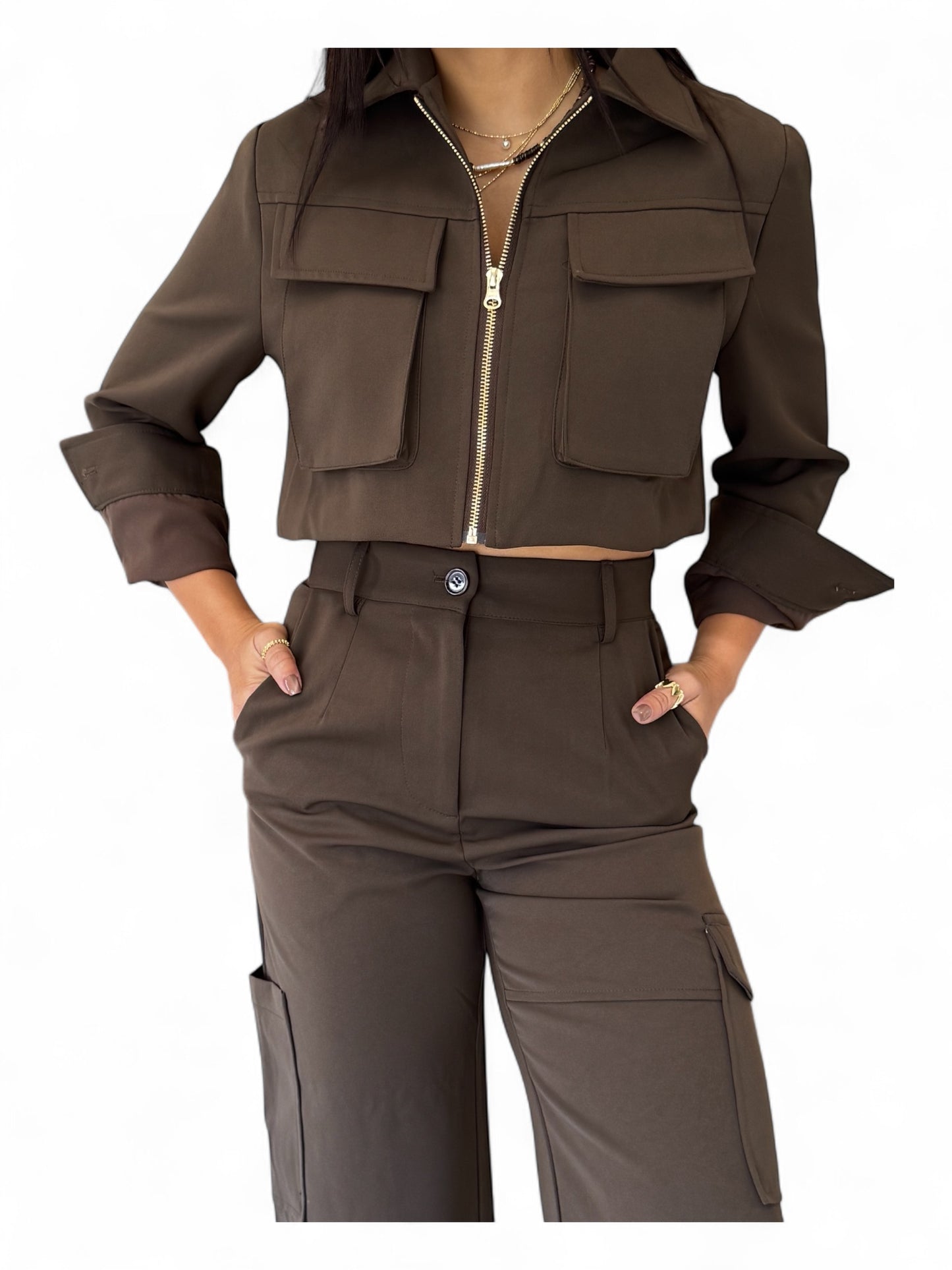 Mocca long sleeve + cargo Pants set