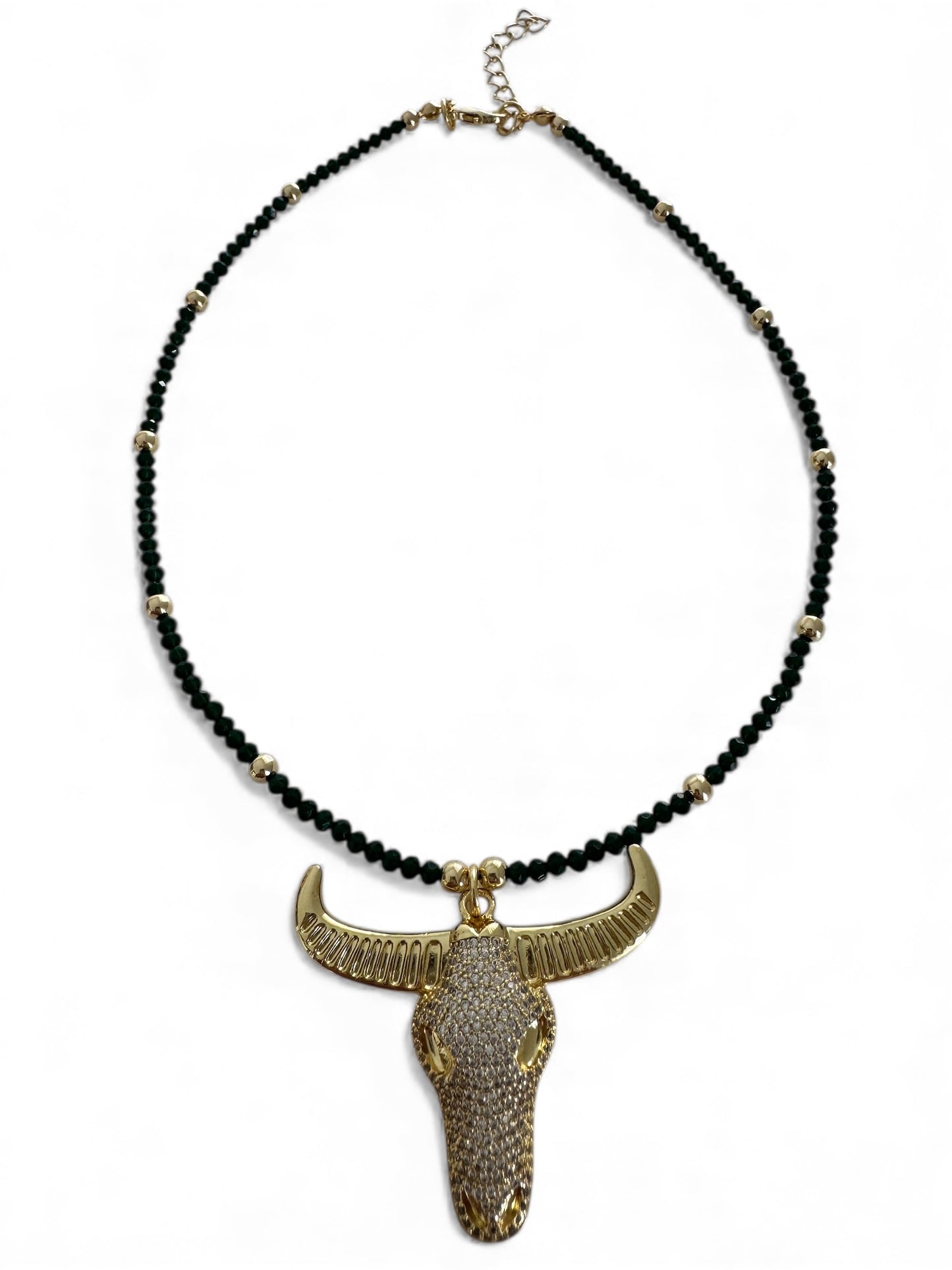 Emerald trend bull necklace. Limited edition