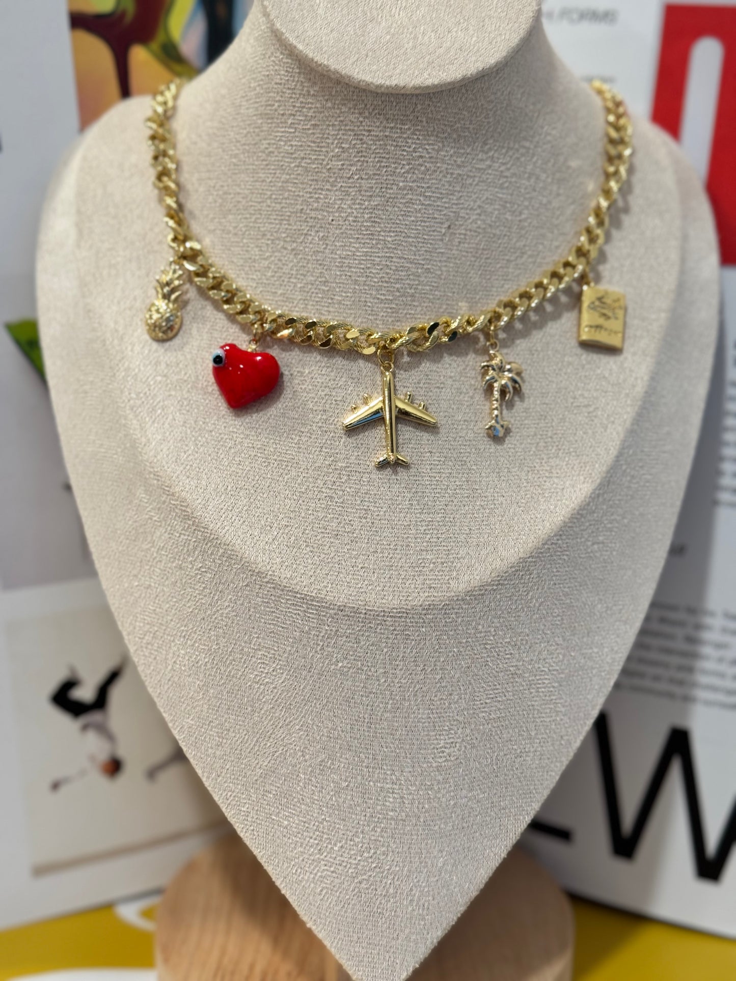 Golden trip necklace + earrings GIFT