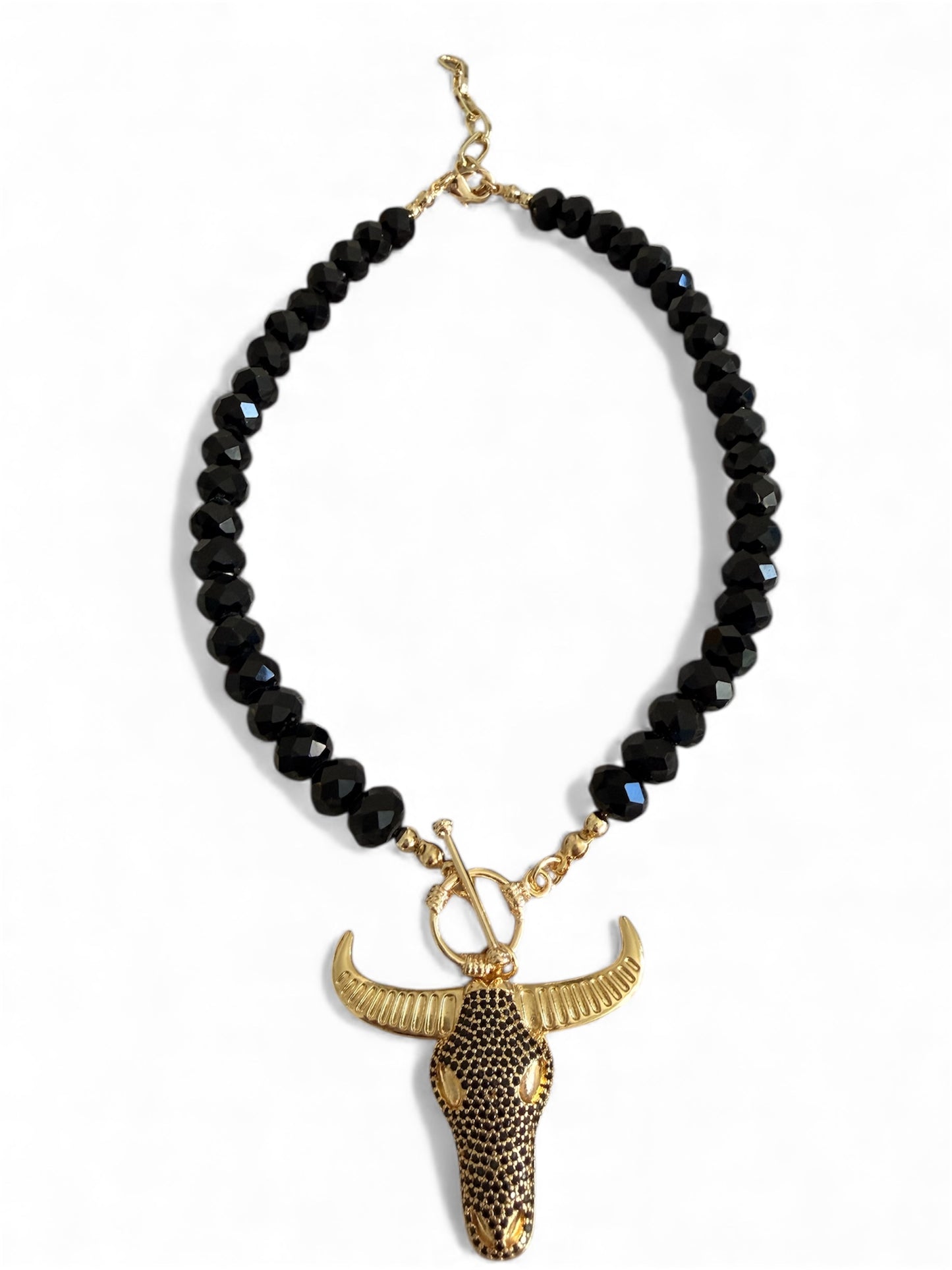 Deep black limited edition bull choker