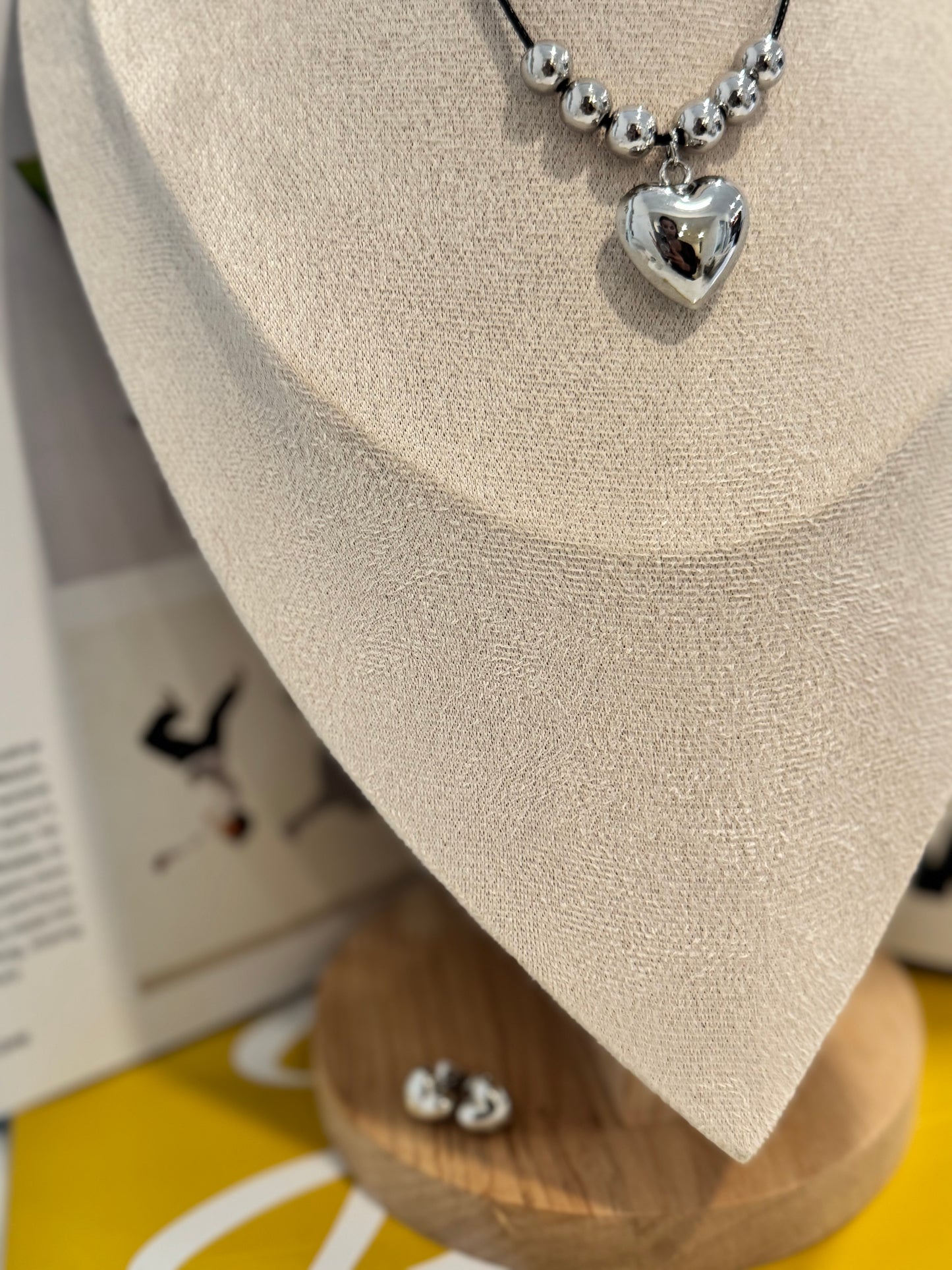 Coolest silver necklace + earrings set