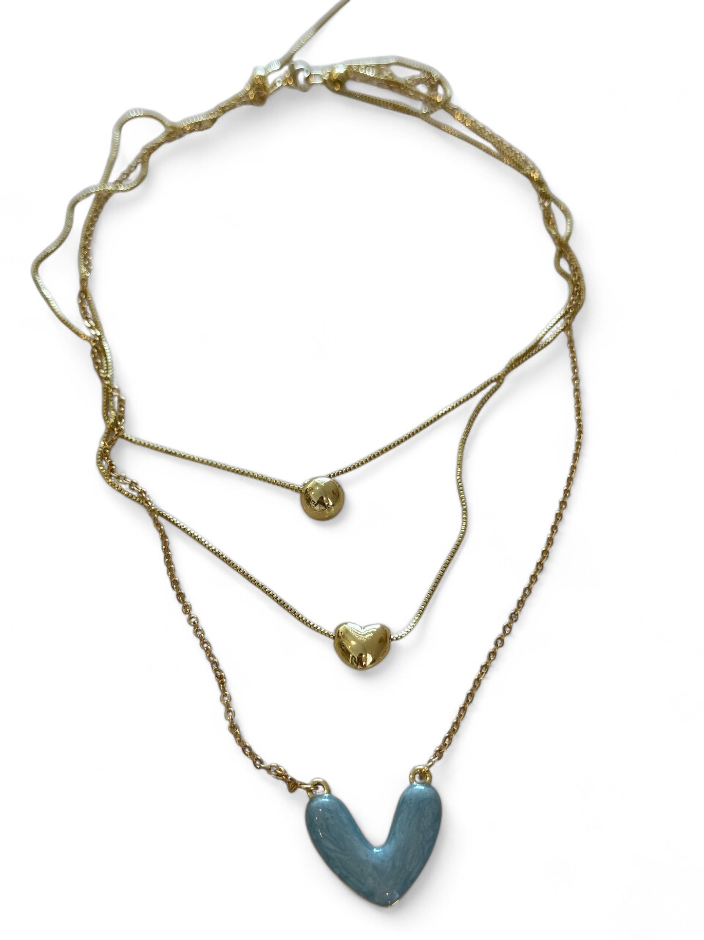 Aqua princess layer necklace with earrings