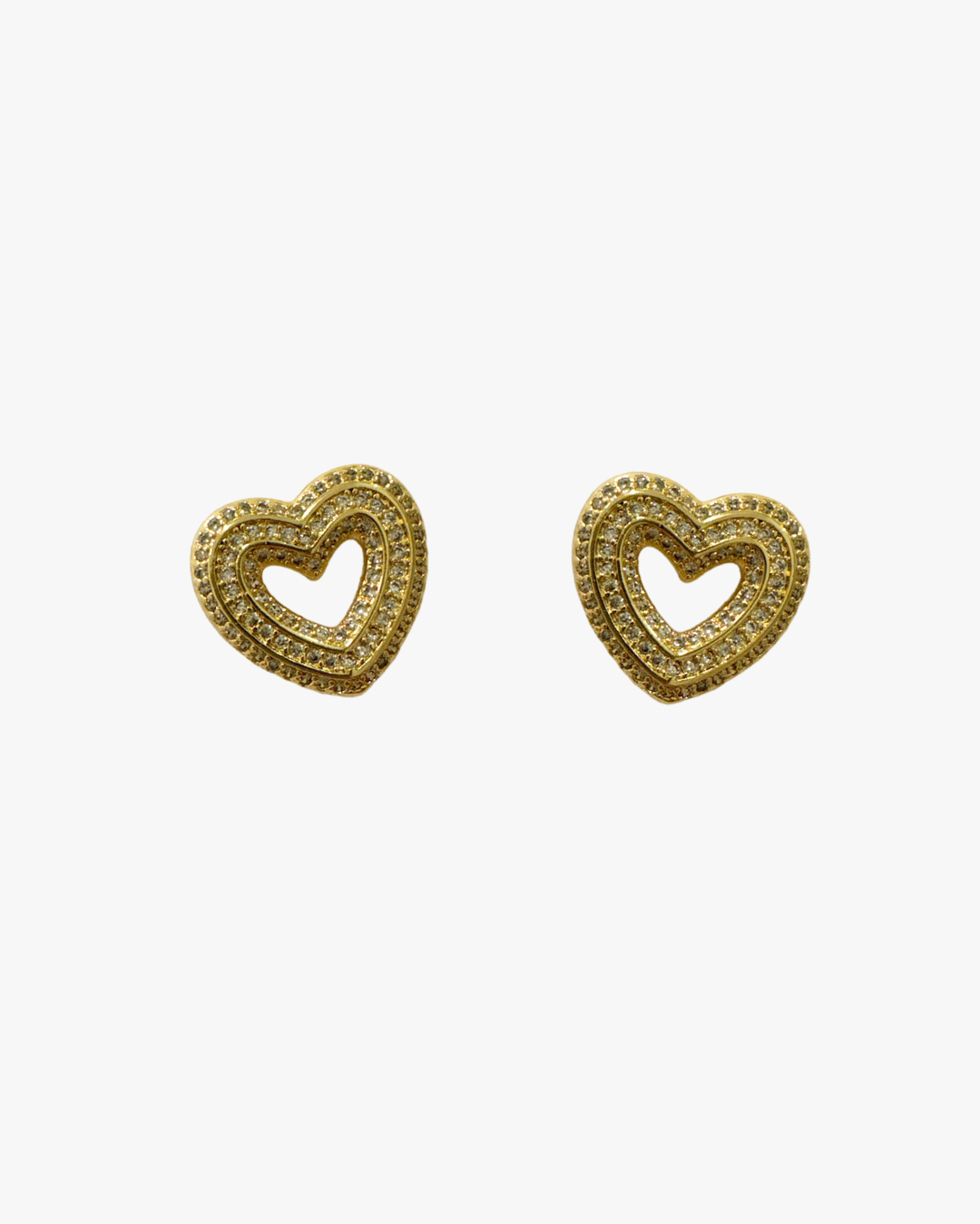 Heart Pave Stud Earrings