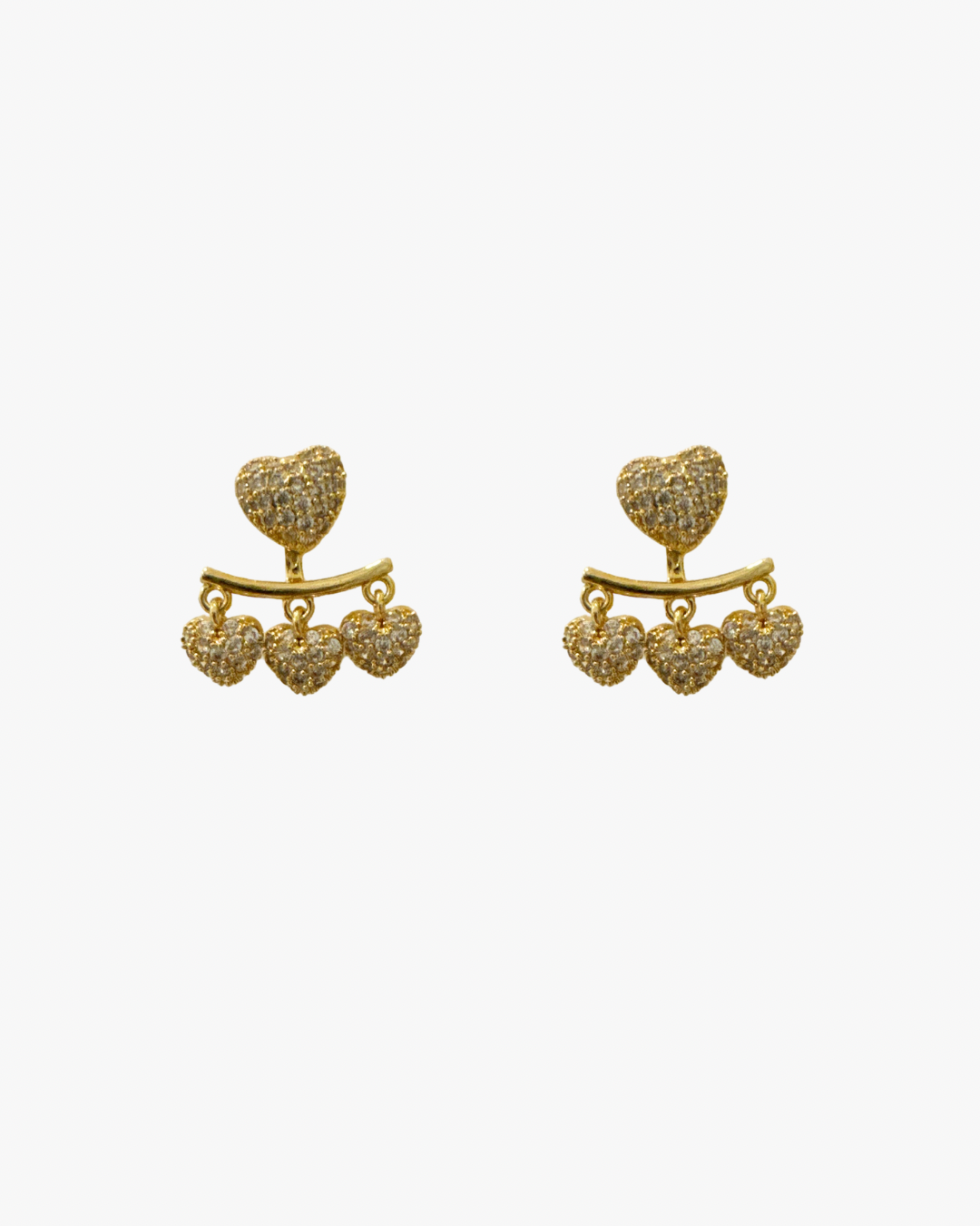 Triple Heart Earrings