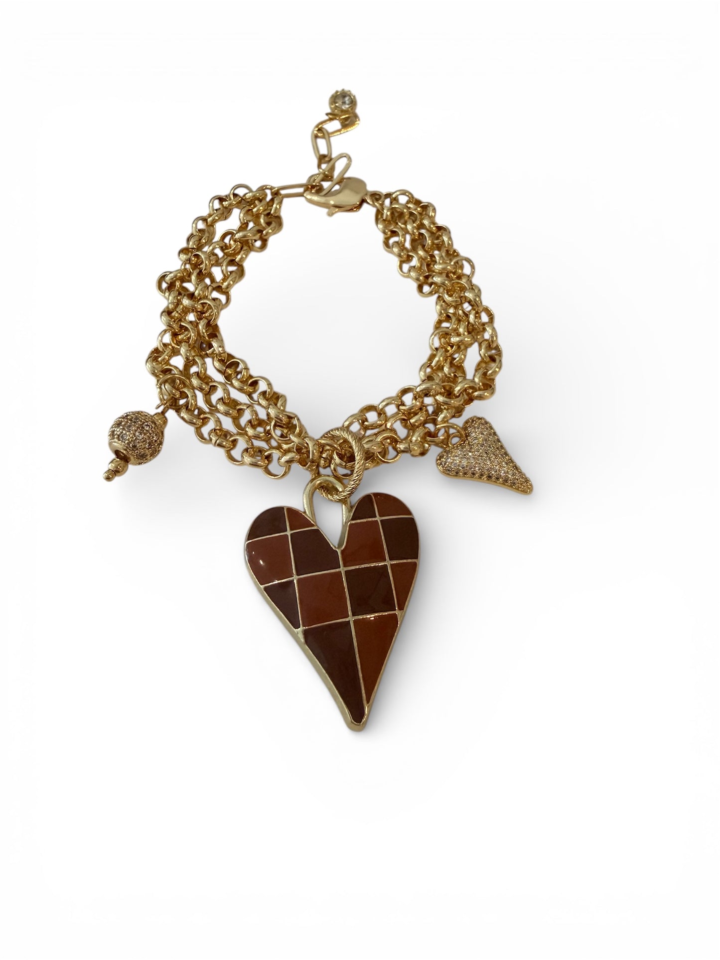 Brown statement triple bracelet super top