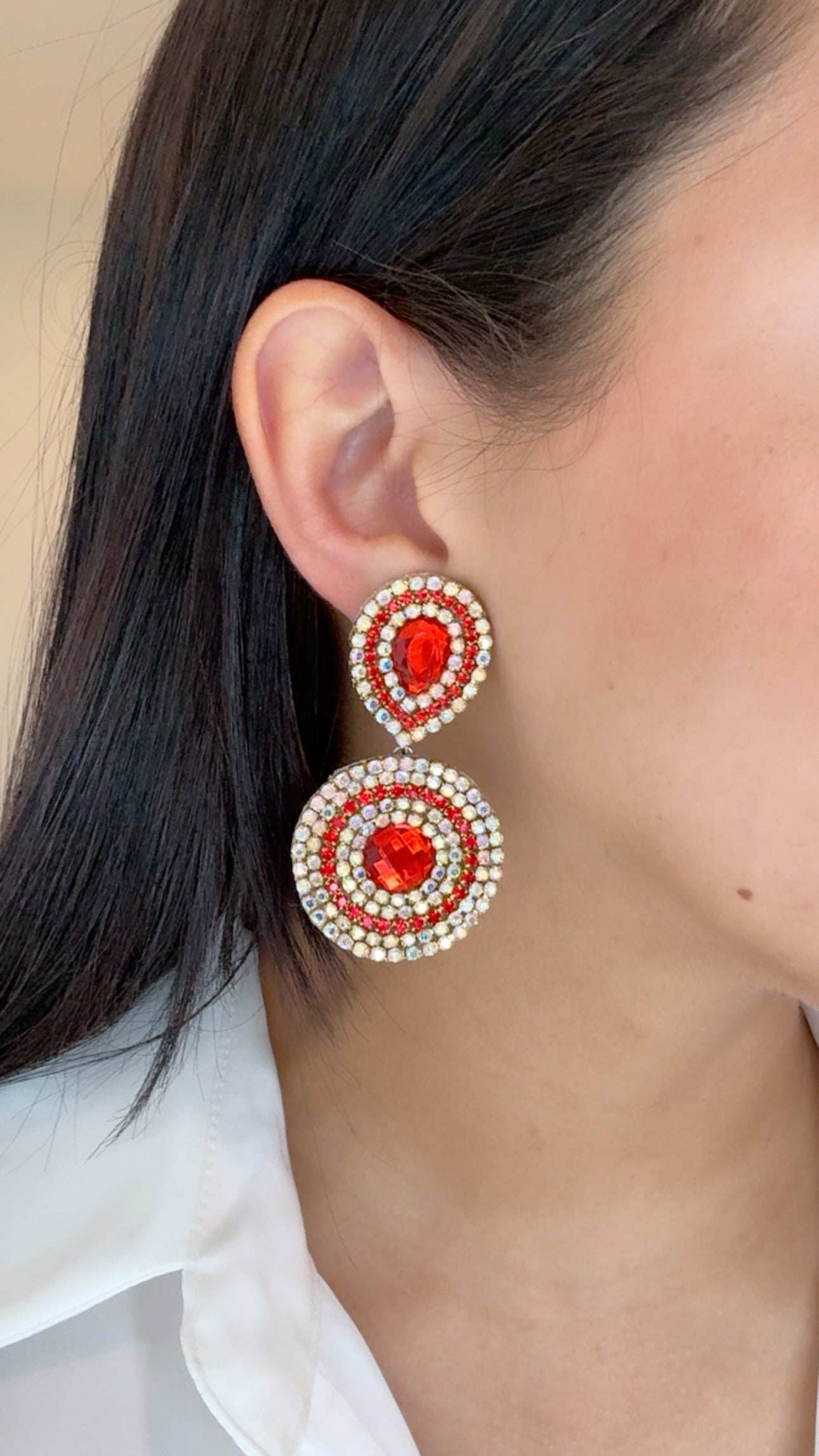 Handmade Red Jacket Earrings