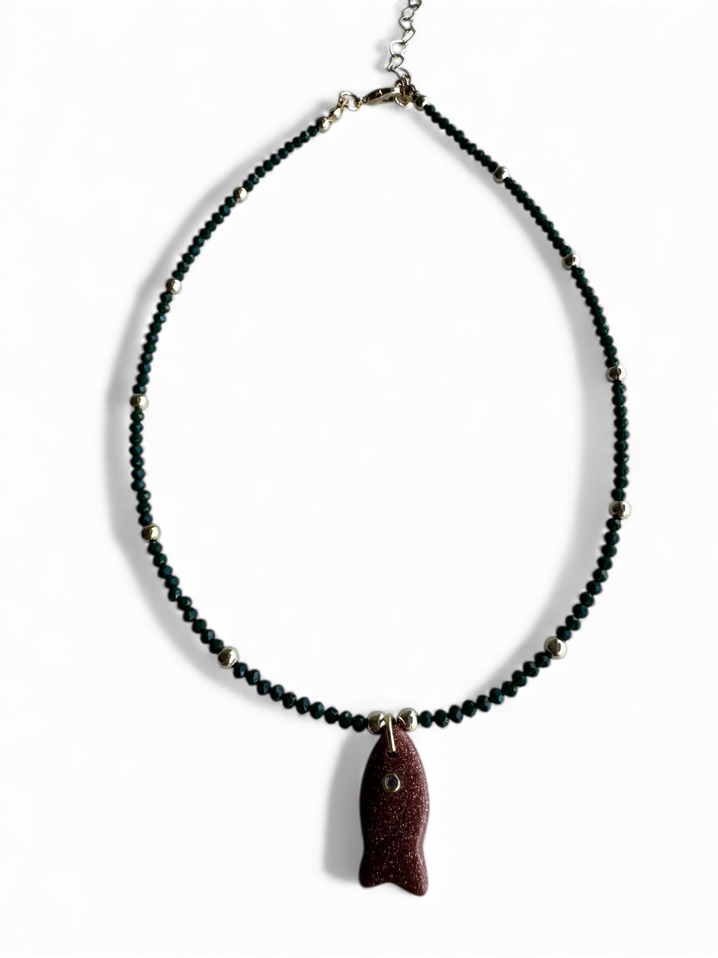 Rain of gold emerald abundance necklace