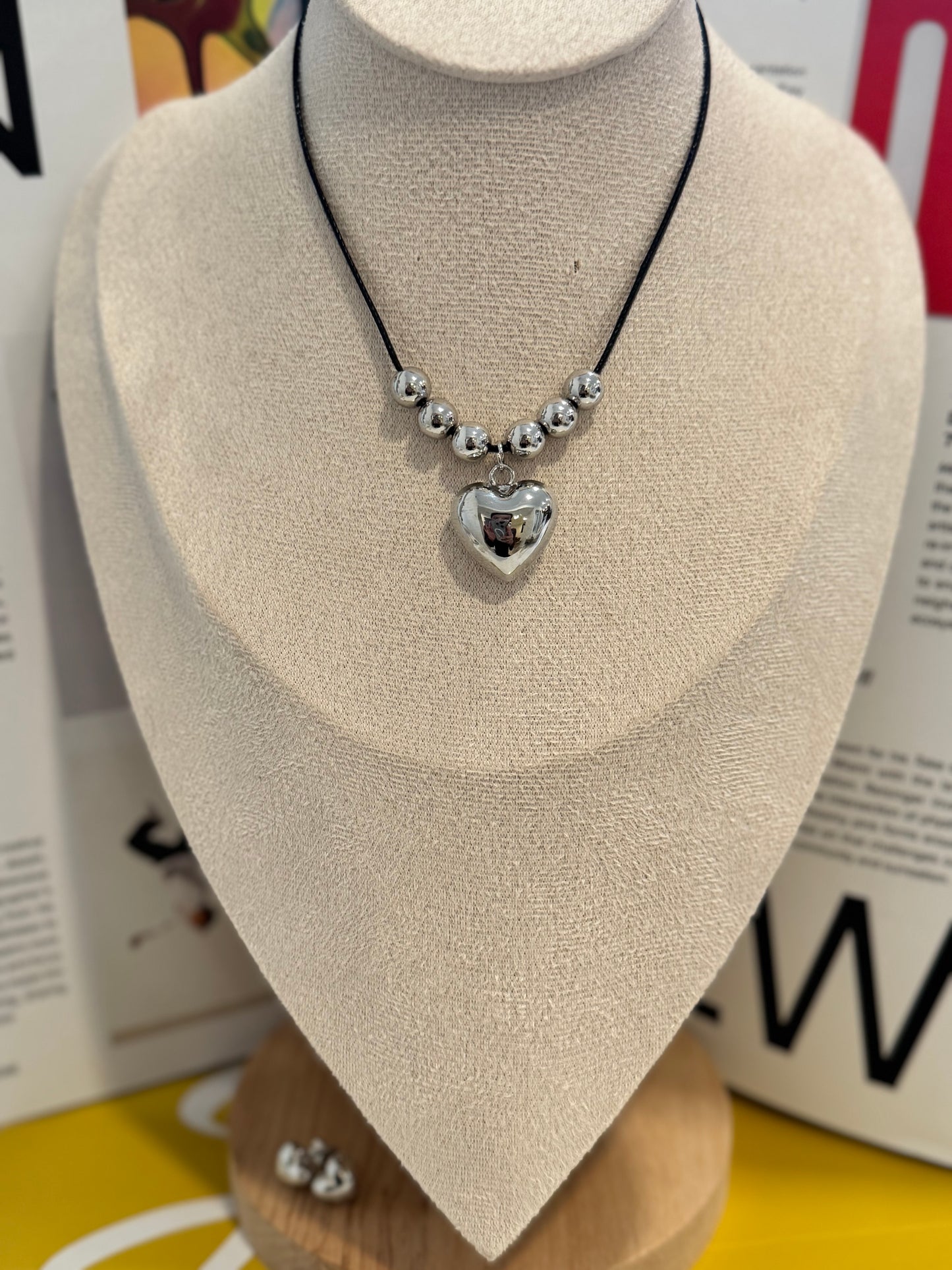 Coolest silver necklace + earrings set