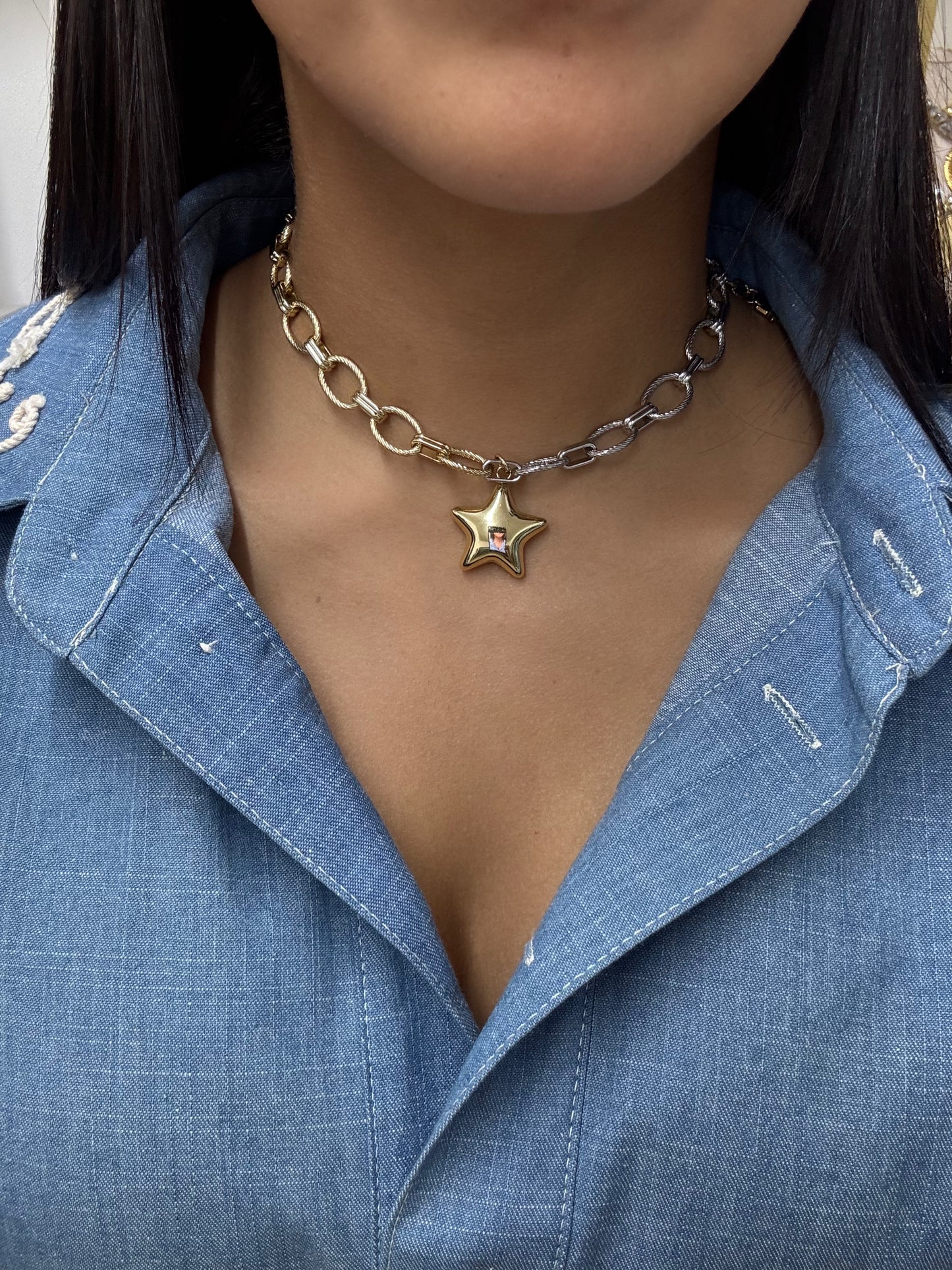 Two tone Star choker