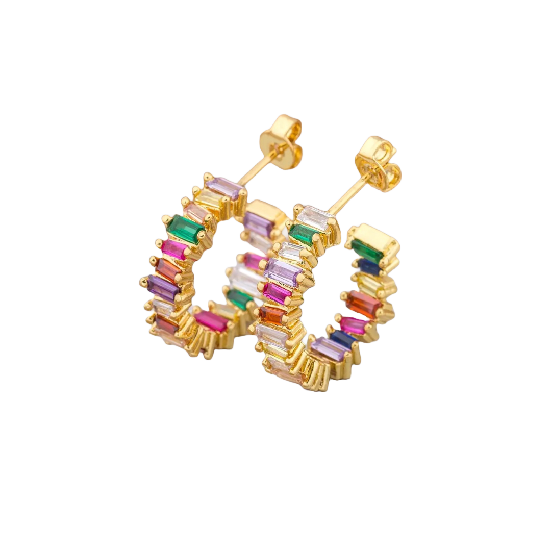 Colorfull Crystal Hoops