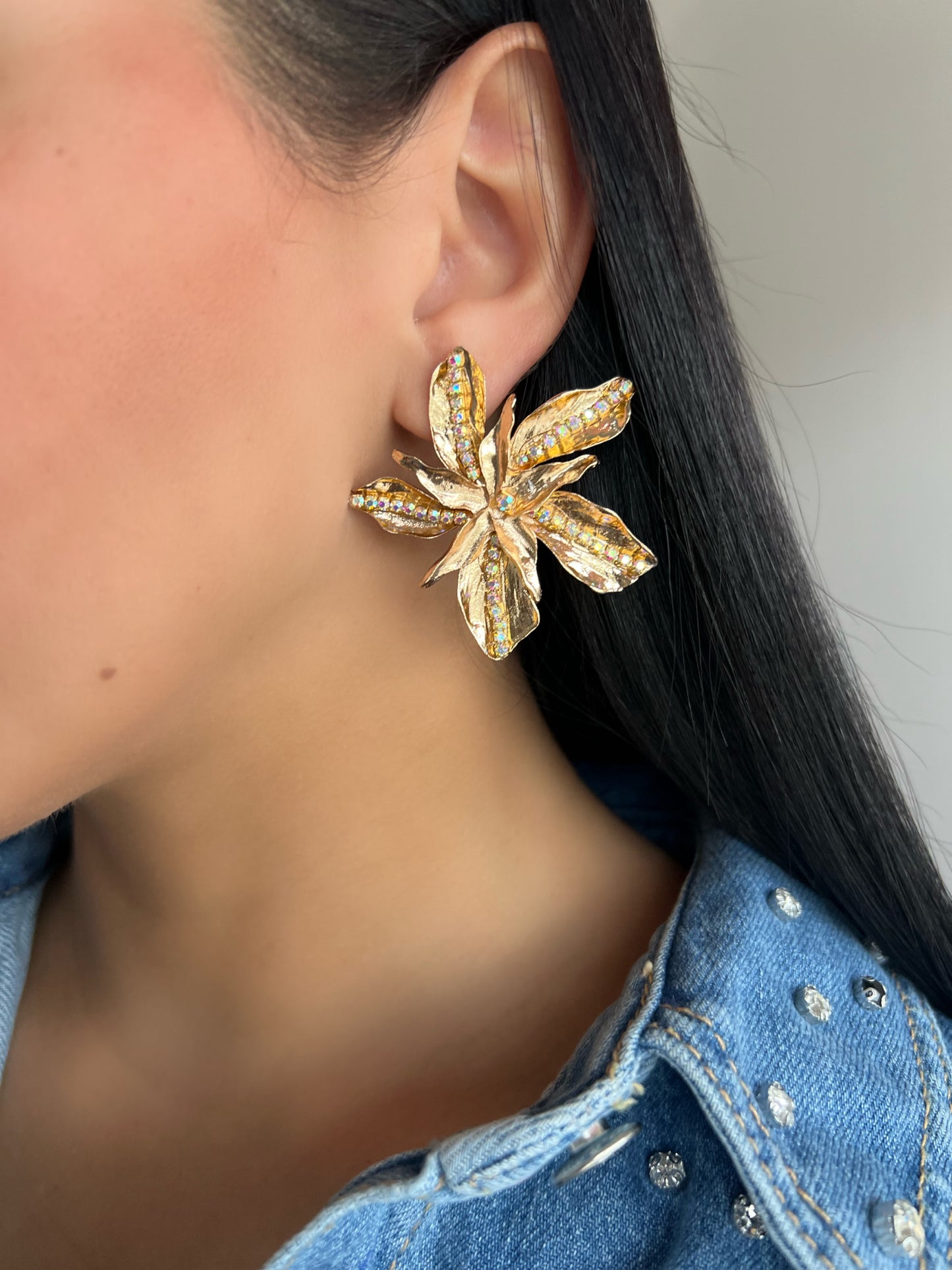 Metallic Orchid Earrings