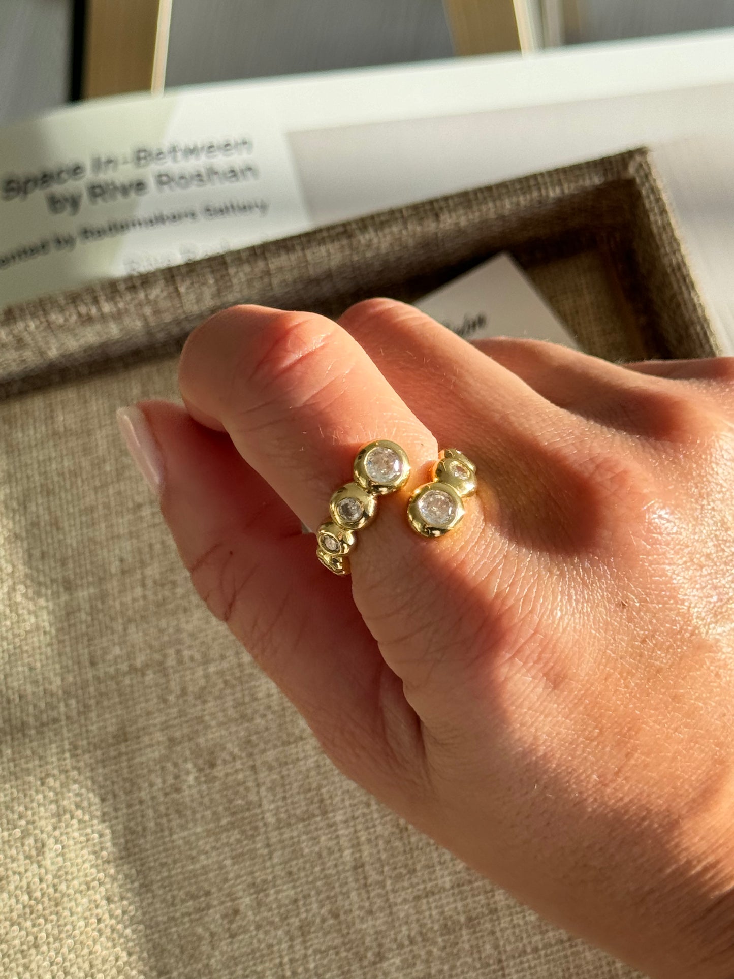 Mini Crystal Spiral Ring