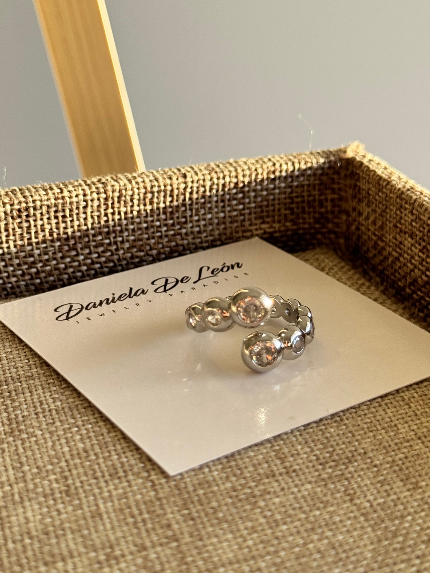 Mini Crystal Spiral Ring