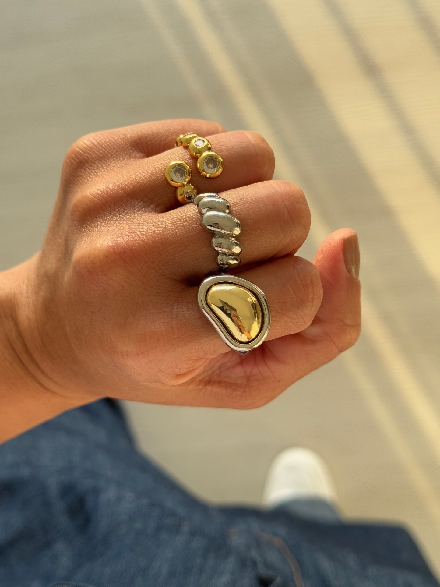 Mini Crystal Spiral Ring