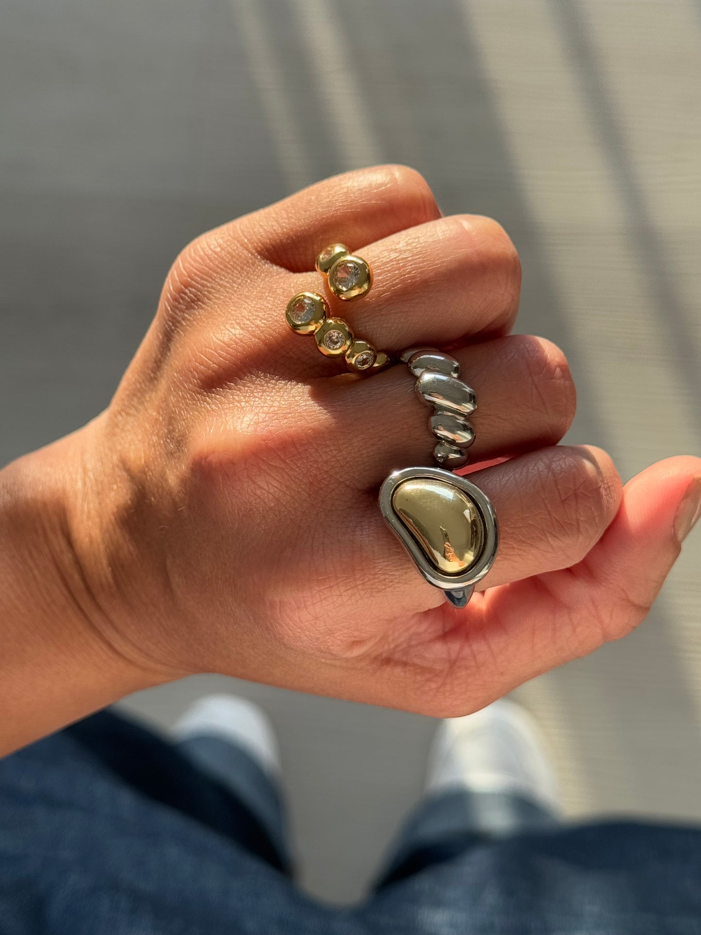 Mini Crystal Spiral Ring