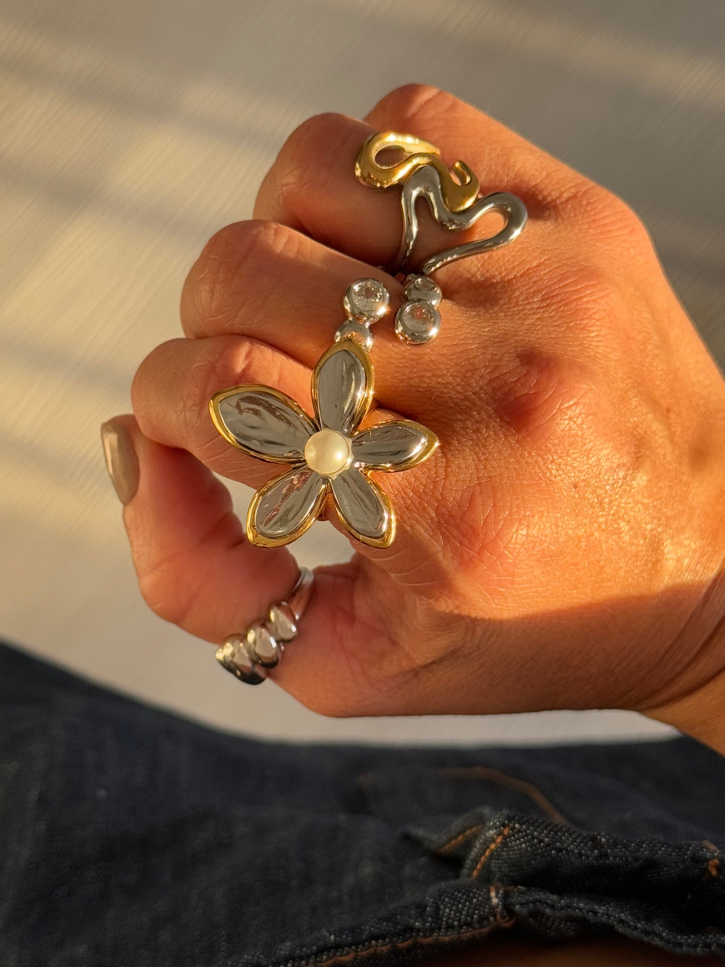 Mini Crystal Spiral Ring