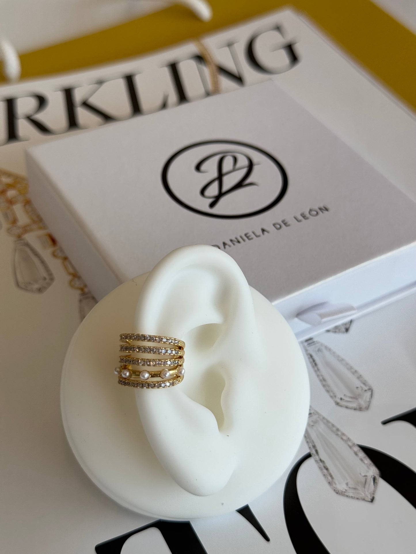 Five rows pearl ear cuff