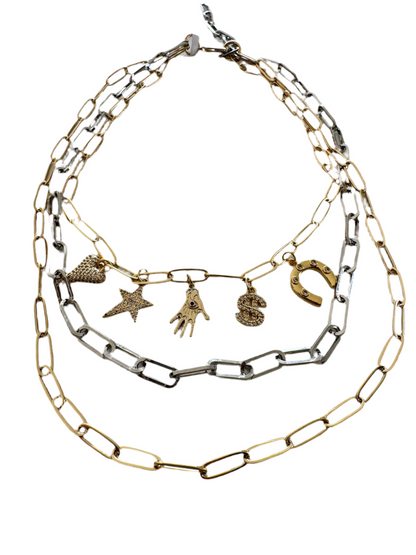 Abundance two tone layer necklace