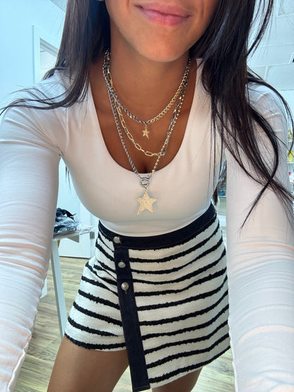 Layer in Two tone goose necklace