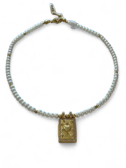 Choker pearly trendy necklace