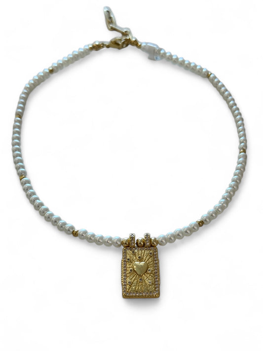 Choker pearly trendy necklace