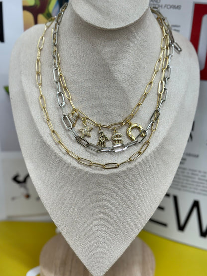 Abundance two tone layer necklace