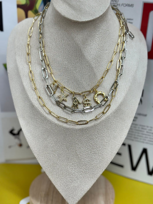Abundance two tone layer necklace