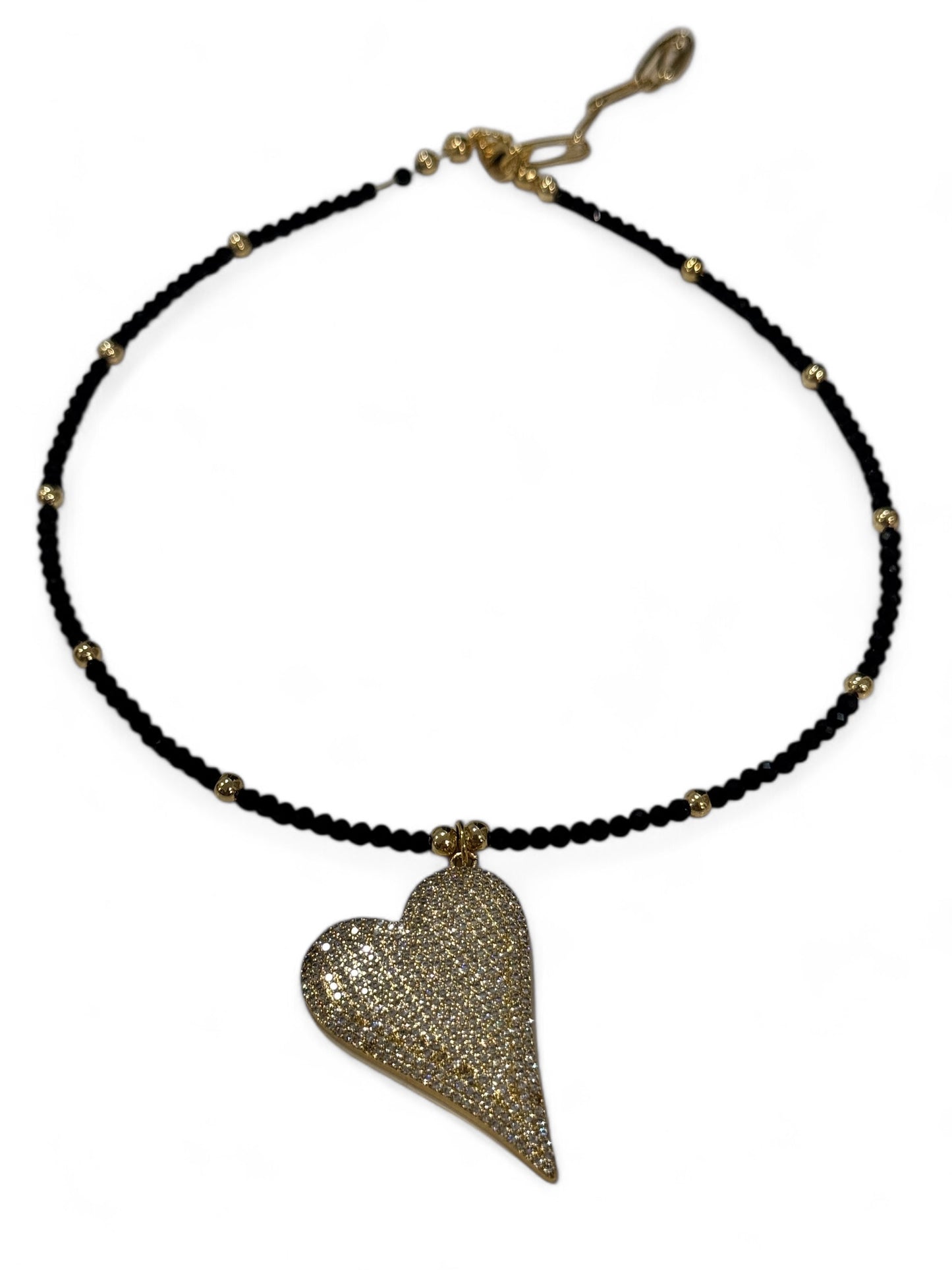 Black heart pave choker