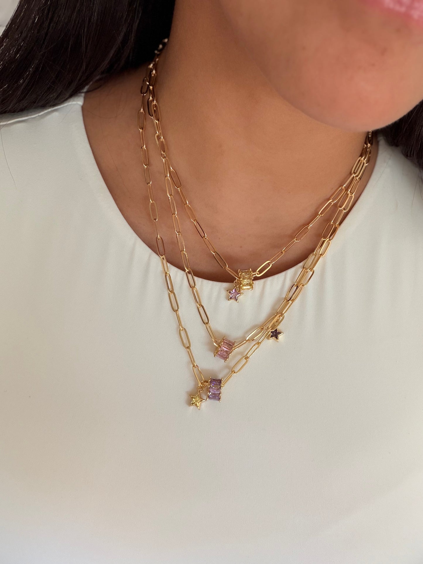 Candy pop layer necklaces