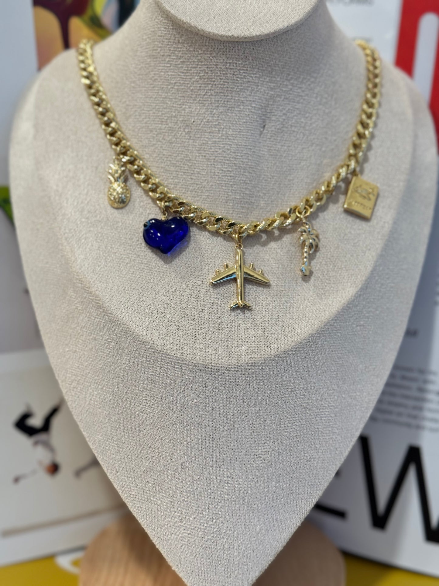 Golden trip necklace + earrings GIFT