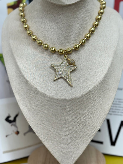 Star goose silver necklace