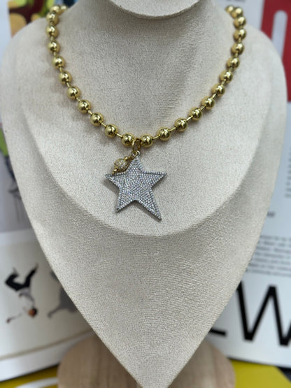 Star goose silver necklace
