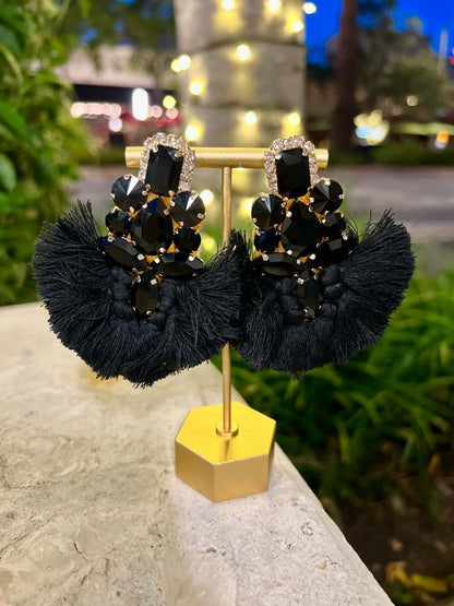 Tassel Crystal Extravagant Chandelier Earrings