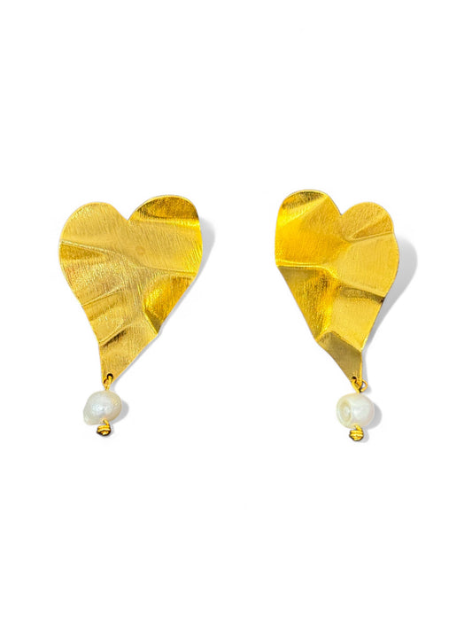 Golden heart earrings