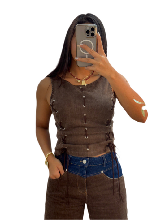 Brown denim set