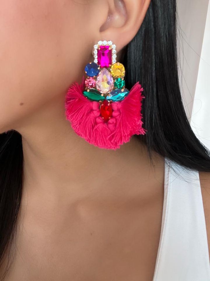 Tassel Crystal Extravagant Chandelier Earrings