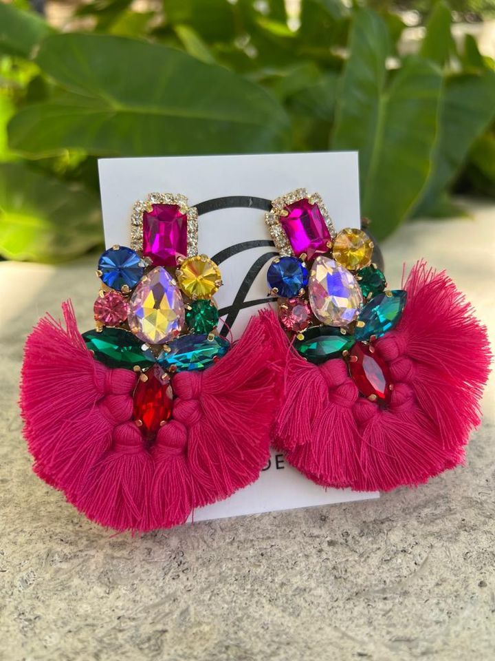 Tassel Crystal Extravagant Chandelier Earrings