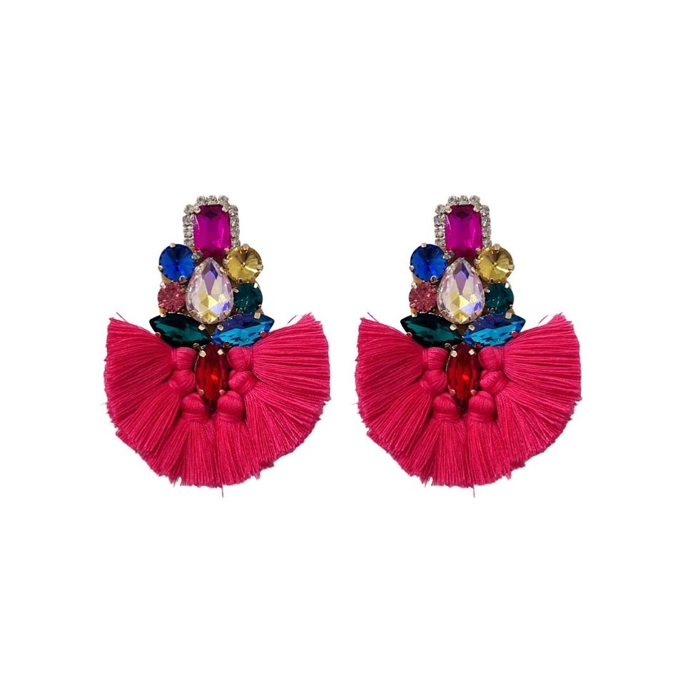 Tassel Crystal Extravagant Chandelier Earrings